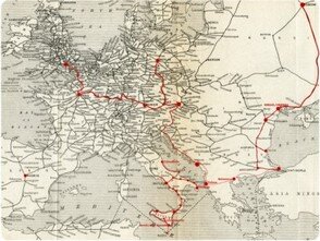 Carta telegrafica collegamento linee napoletane sul circuito ottomano ed austriaco 1859