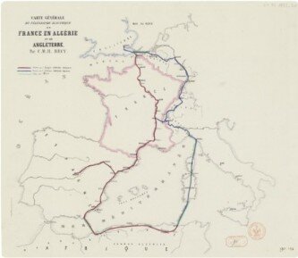Tracciato linee telegrafiche La Spezia - Corsica - Sardegna - Algeria