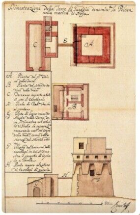 Nota lavori per la ristrutturazione della torre "La Pelosa" 1752