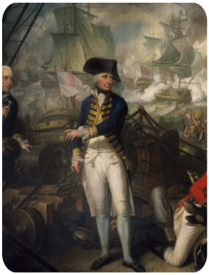 Lord Howe sul ponte della 'Queen Charlotte', il 1° giugno 1794.