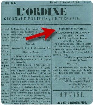 Giornale "L'Ordine", Napoli 16 Novembre 1852