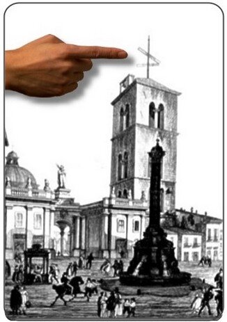 Capua: il ripetitore semaforico posto sulla sommità del campanile della cattedrale dei SS. Stefano ed Agata. 