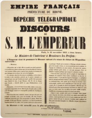 discorso di Napoleone III chiusura esposizione 1855