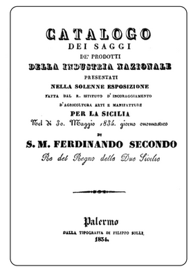 Catalogo esposizione industriale Palermo 1834 Catalogo esposizione industriale Palermo 1834