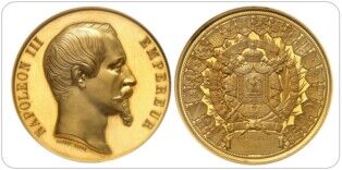 Medaglia assegnata all'Esposizione Universale di Parigi del 1855, 1 maggio-31 ottobre 1855