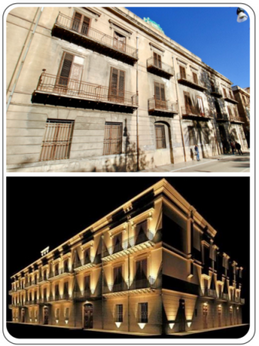 Palazzo dei Reali Ministeri di Palermo sede dell'ufficio telegrafico di prima classe nella capitale siciliana