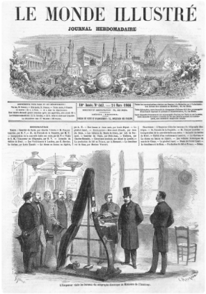 Napoleone III visita l'ufficio del Pantelegrafo 