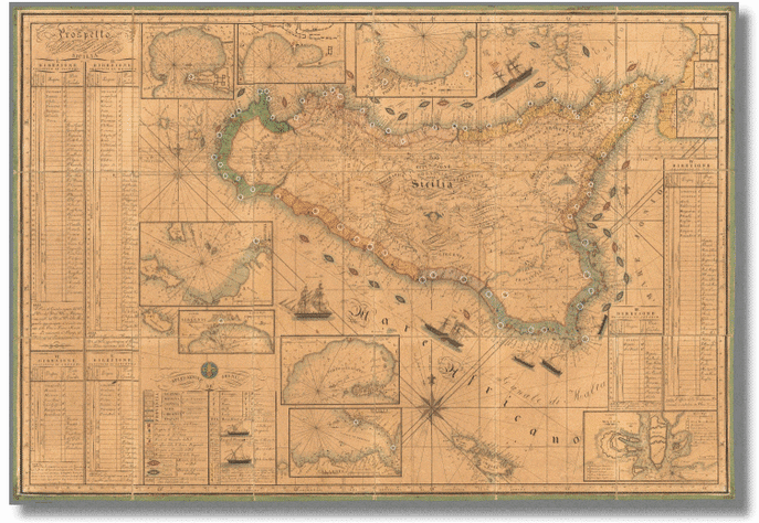 telegrafi visuali di Sicilia 1845